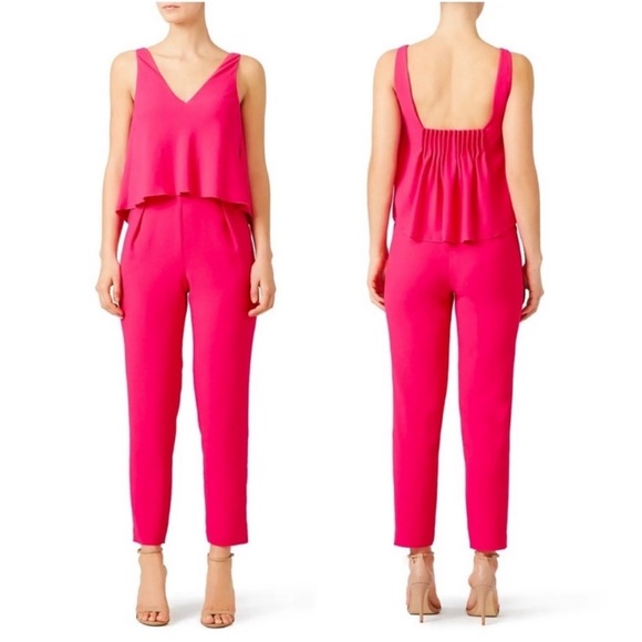 Trina Turk Oceanside Hot Pink Jumpsuit Size 6 - Picture 1 of 9